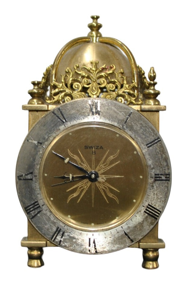 Swiza 8 Gilt-Tone Alarm Clock — Decorative — original detail view 1