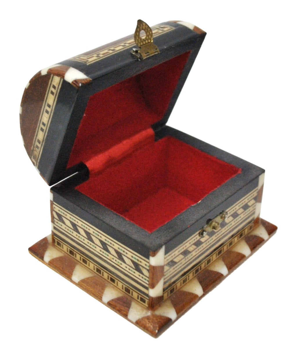 Small Geometric Marquetry Jewellery Box — original detail view 1