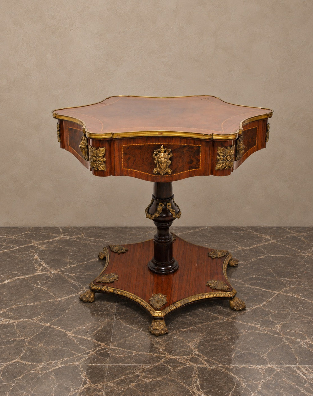 Napoleon III-Style Lobed Marquetry Centre Table — styled main view