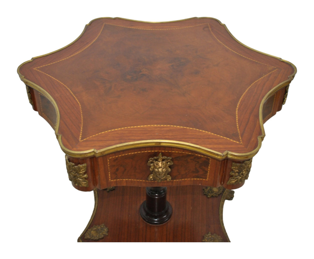 Napoleon III-Style Lobed Marquetry Centre Table — original detail view 1