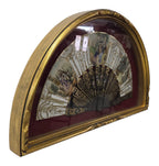 Isabelino-Style Painted Fan in Gilt Display Case — original detail view 1
