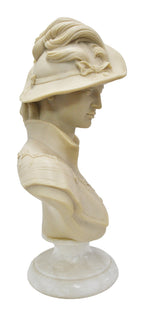 Lady with an Ornate Hat Marble-Composite Bust — original detail view 1