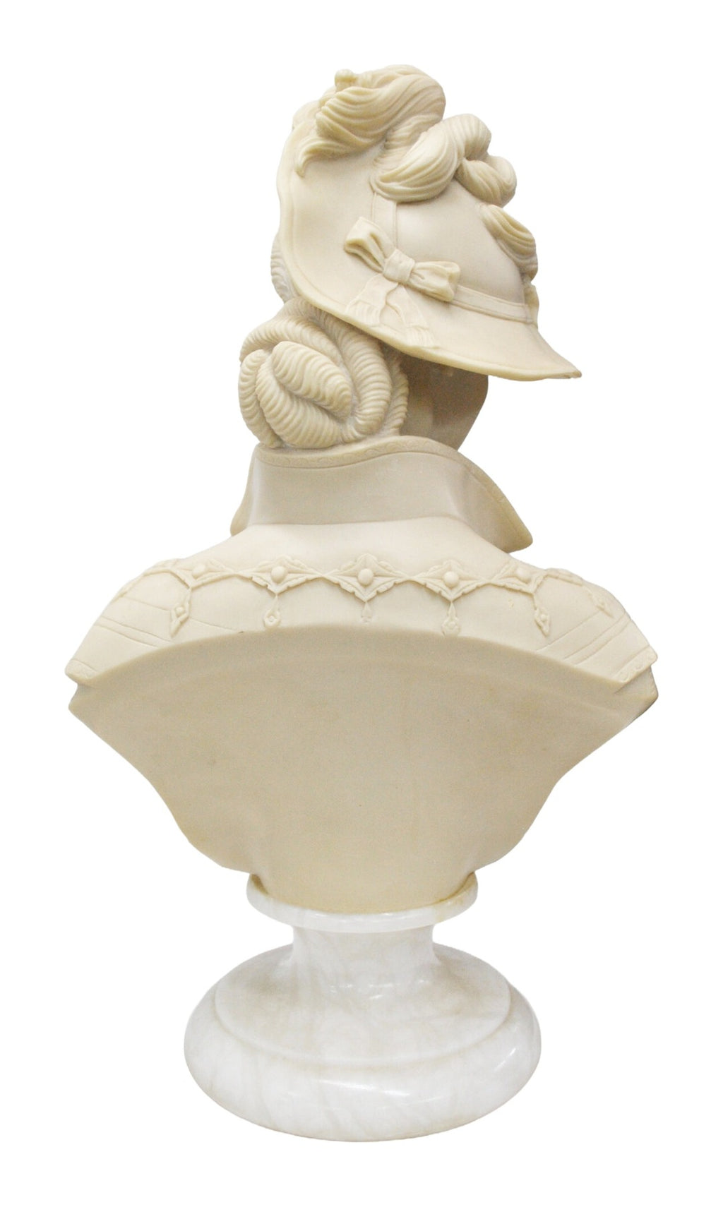 Lady with an Ornate Hat Marble-Composite Bust — original detail view 2