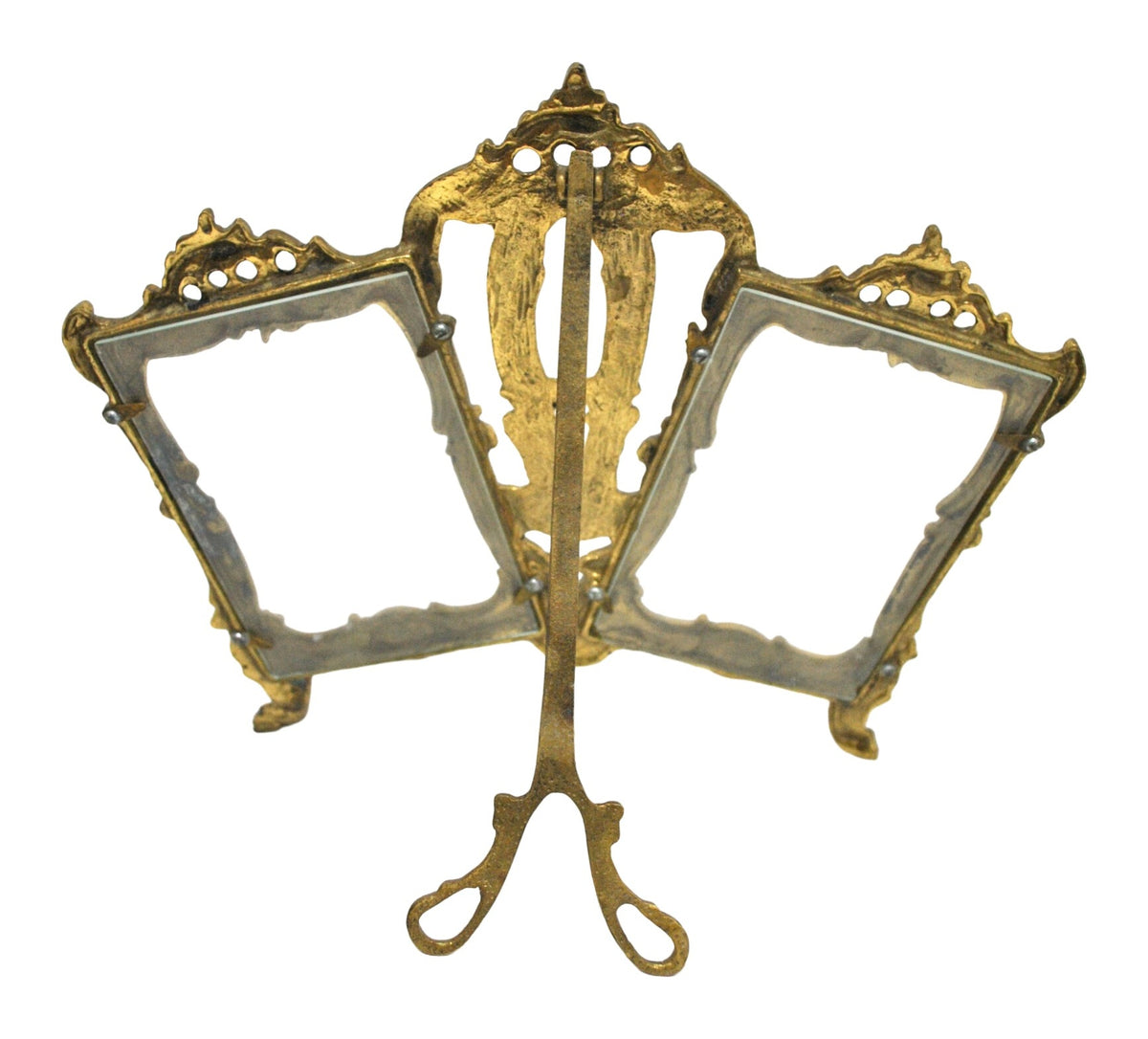 Rococo Gilt-Tone Three-Aperture Photograph Frame — original detail view 1