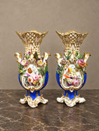 Pair of Nineteenth-Century Vieux Paris Porcelain Vases — styled main view