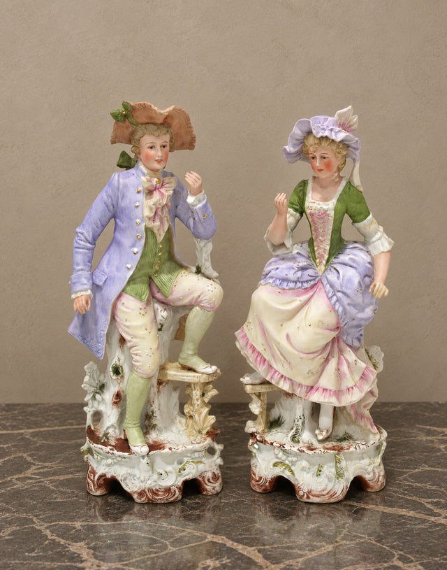 Pair of German Porcelain Courtly Figures