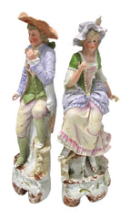 Pair of German Porcelain Courtly Figures — original detail view 1
