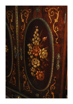Floral Marquetry Cabinet with Marble Top — original detail view 2