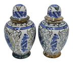 Pair of Bohemian Porcelain Landscape Jars — original detail view 2