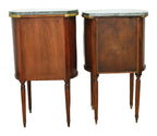 Pair of Demilune Bedside Cabinets with Green Marble — original detail view 2