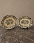 Pair of Victorian English Transferware Platters — styled main view