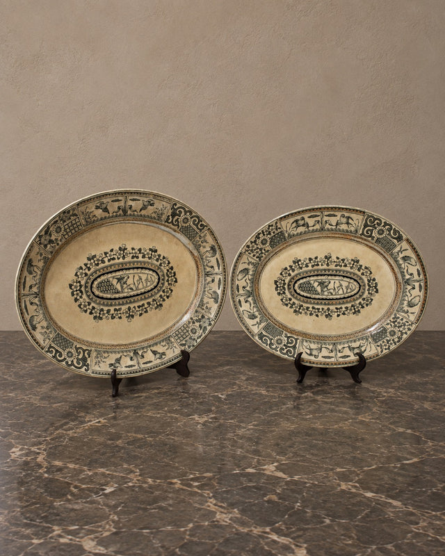 Pair of Victorian English Transferware Platters