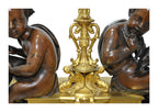 French Napoleon III Figural Bronze Mantel Clock — original detail view 3
