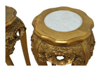 Pair of Giltwood Pedestals with Marble Tops — original detail view 1