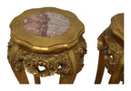 Pair of Giltwood Pedestals with Marble Tops — original detail view 2