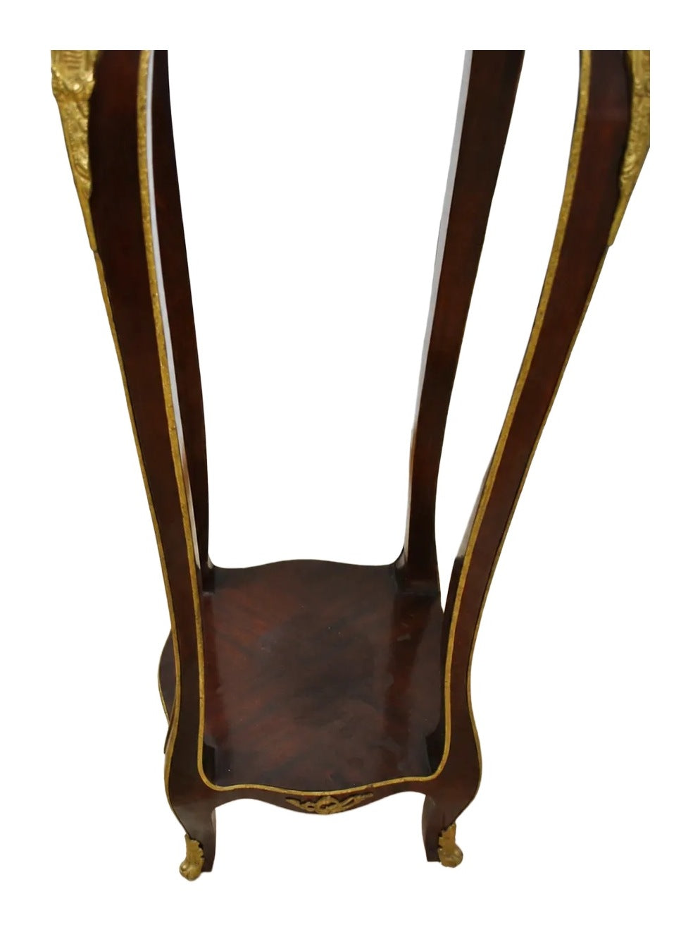 Tall Marquetry Pedestal with Gilt-Bronze Mounts — original detail view 2