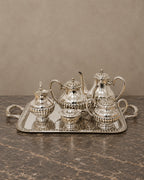 Silver-Plated Coffee and Tea Service with Tray — styled main view