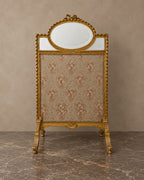 Isabelino-Style Giltwood Fire Screen with Oval Mirror — styled main view