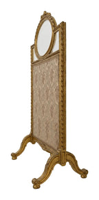 Isabelino-Style Giltwood Fire Screen with Oval Mirror — original detail view 1