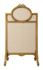 Isabelino-Style Giltwood Fire Screen with Oval Mirror — original detail view 2