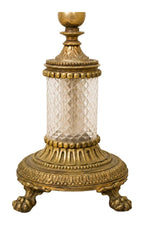 Pair of Eleven-Light Bronze and Crystal Candelabra — original detail view 2