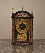 Ebonized Boulle-Style Mantel Clock with Bronze Mounts — styled main view