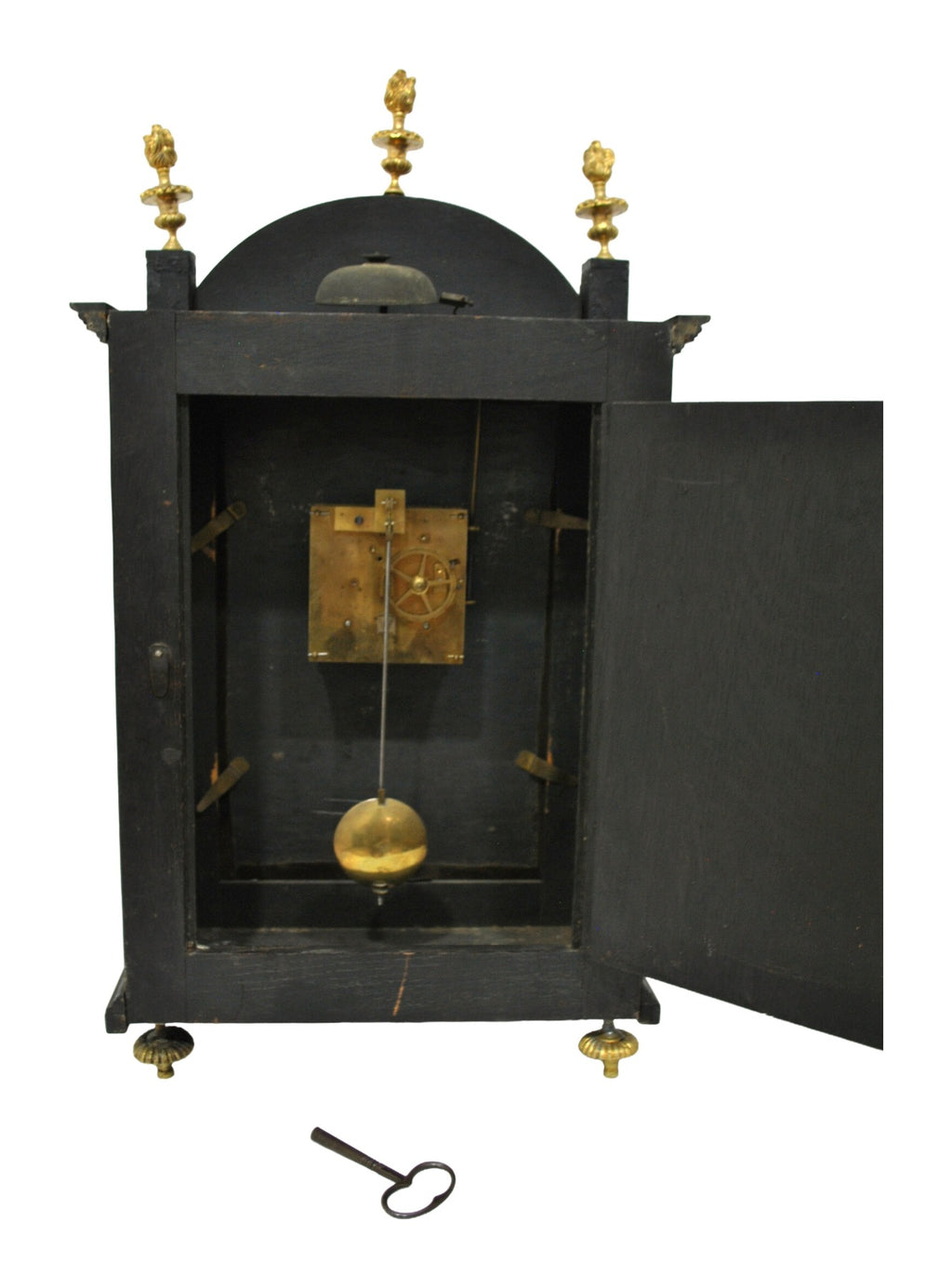 Ebonized Boulle-Style Mantel Clock with Bronze Mounts — original detail view 2