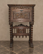 Spanish Renaissance-Style Carved Fall-Front Cabinet — styled main view