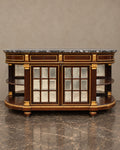 Empire-Style Marble-Top Sideboard with Display Shelves — styled main view
