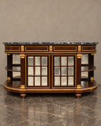 Empire-Style Marble-Top Sideboard with Display Shelves — styled main view