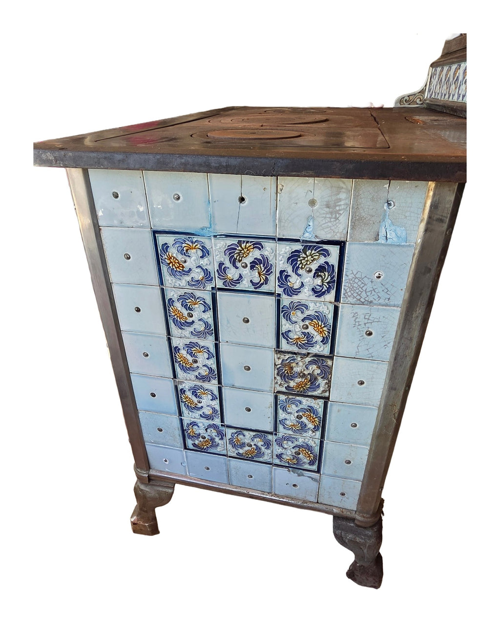 Early Twentieth-Century Cast-Iron and Tiled Range — original detail view 2