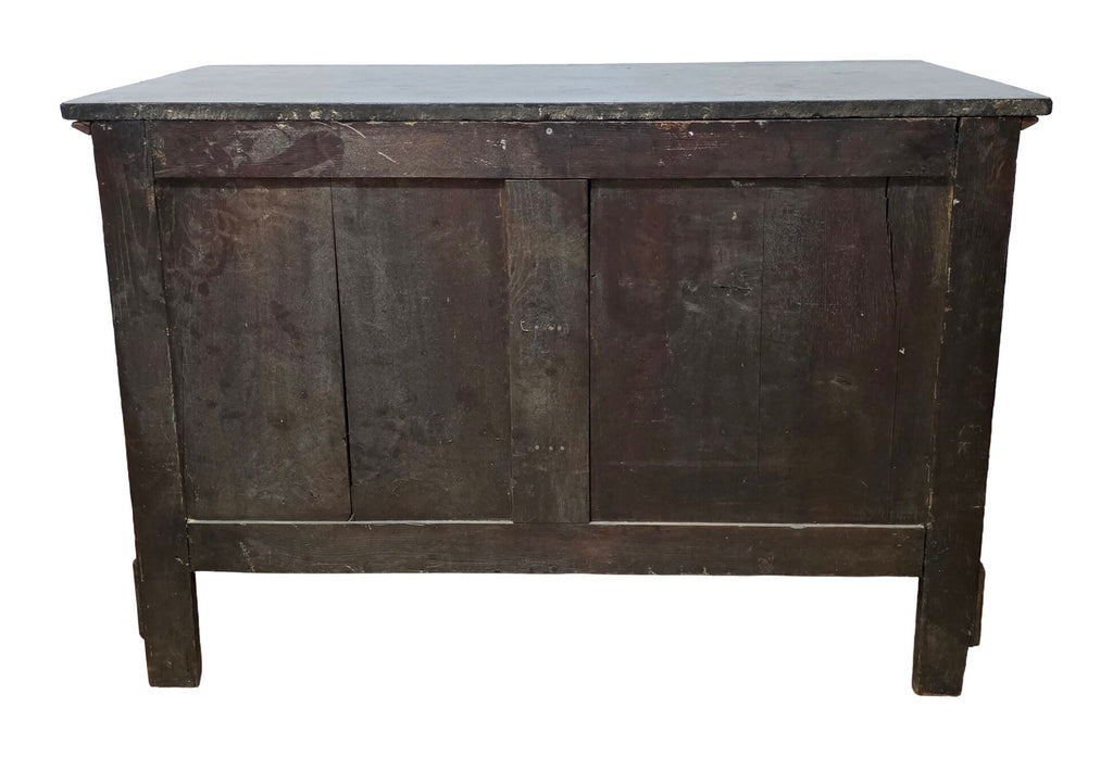 Empire-Style Mahogany Chest with Black Marble Top — original detail view 2