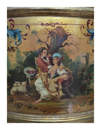 Giltwood Corner Display Cabinet with Courtship Panel — original detail view 2