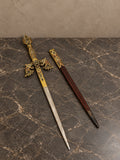 Toledo Damascene Sword-Shaped Letter Opener — styled main view