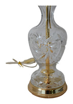 Cut-Crystal Table Lamp with Fringed Pleated Shade — original detail view 1