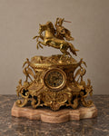 Equestrian Gilt-Bronze Mantel Clock — Decorative — styled main view