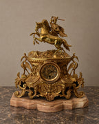 Equestrian Gilt-Bronze Mantel Clock — Decorative — styled main view