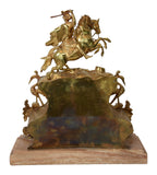 Equestrian Gilt-Bronze Mantel Clock — Decorative — original detail view 2