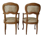 Pair of Beechwood Armchairs with Floral Damask — original detail view 2