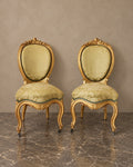 Pair of Isabelino-Style Giltwood Damask Chairs — styled main view
