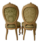 Pair of Isabelino-Style Giltwood Damask Chairs — original detail view 2