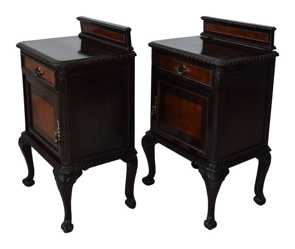 Pair of Chippendale-Style Bedside Cabinets — original detail view 2