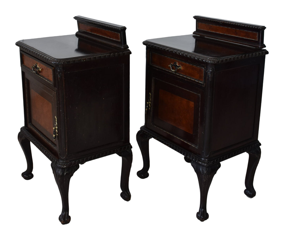 Pair of Chippendale-Style Bedside Cabinets — original detail view 2