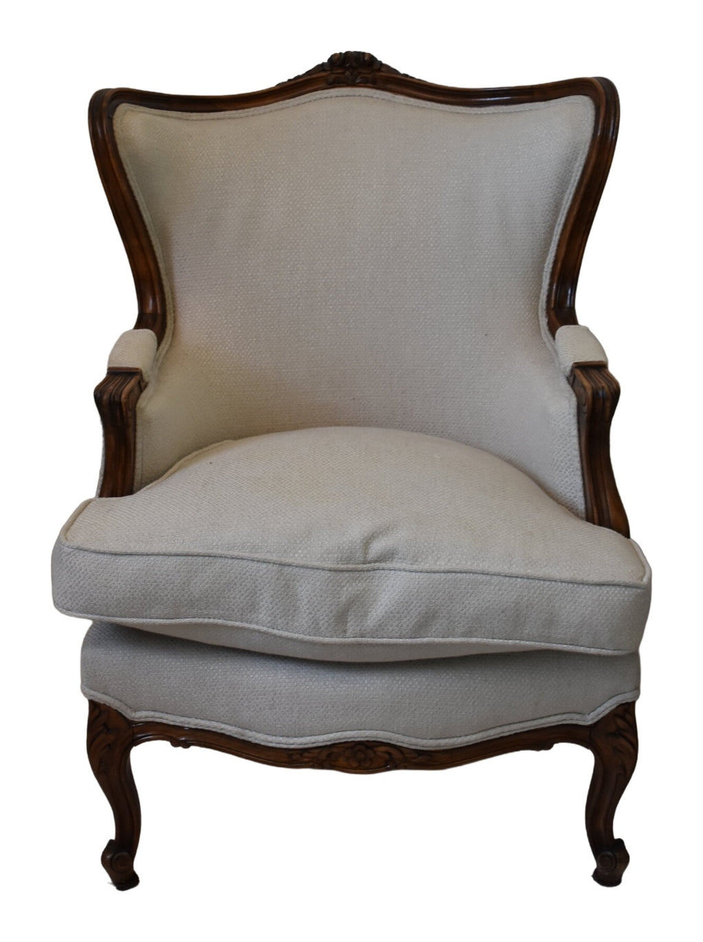 Louis XV-Style Carved-Wood Salon Suite in Ivory — original detail view 1