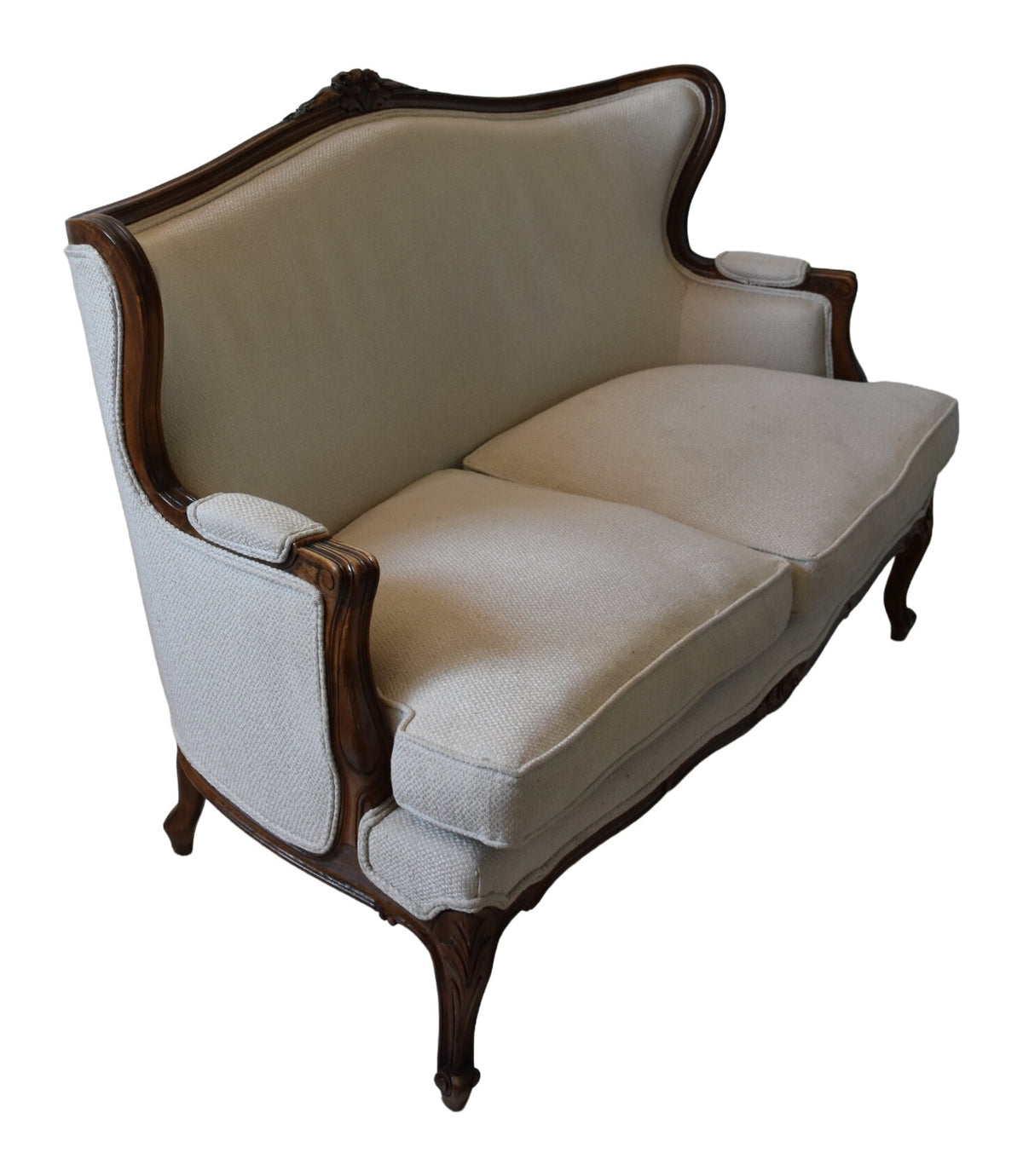Louis XV-Style Carved-Wood Salon Suite in Ivory — original detail view 2
