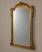 Large Giltwood Arched Mirror with Shell Crest — styled main view