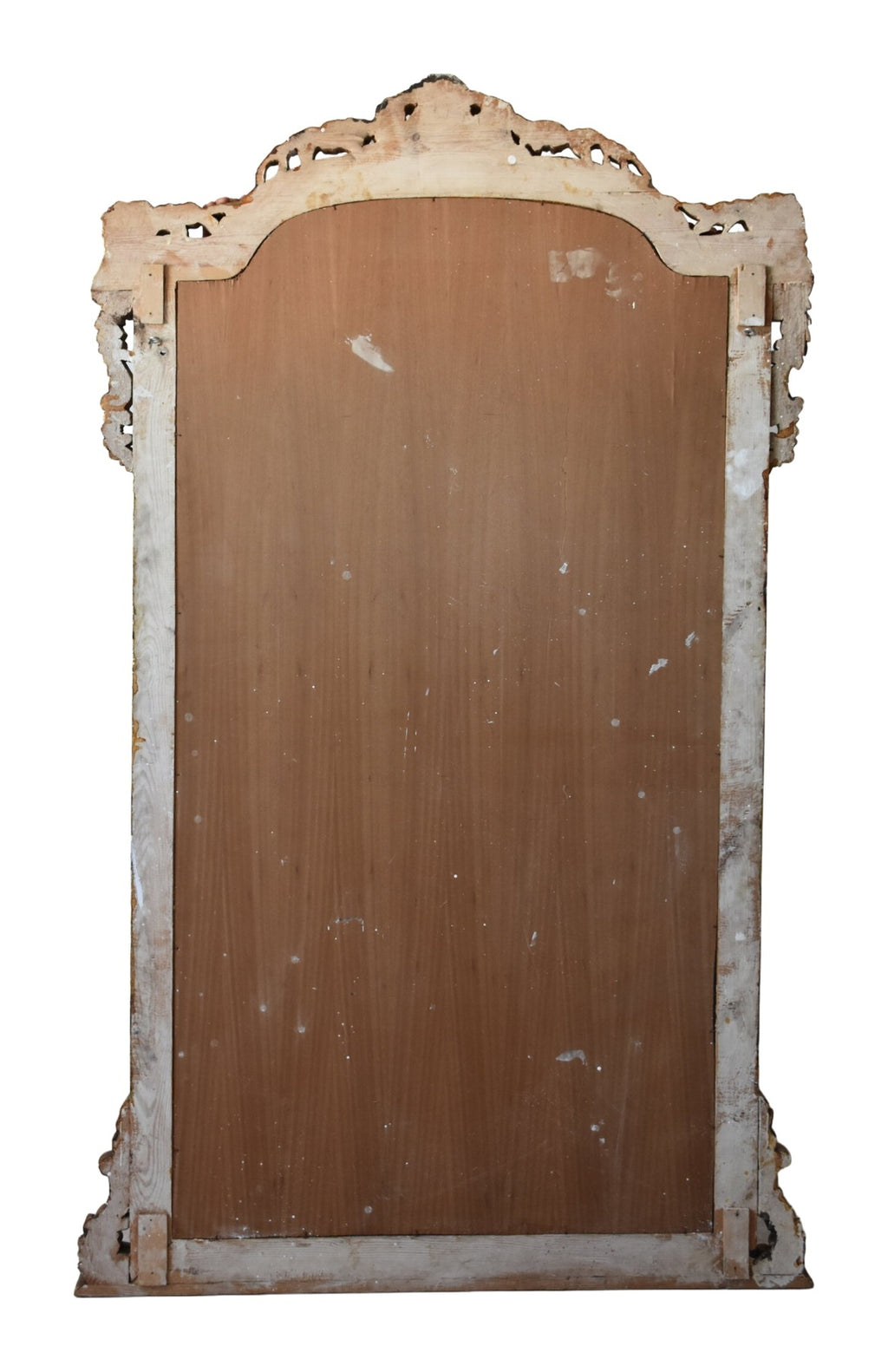 Large Giltwood Arched Mirror with Shell Crest — original detail view 1
