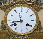 Original close-up of the porcelain dial, Roman numerals, hands and winding apertures