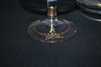 Gilt-Floral Glass Pedestal Bonbon Jar — original photograph of gilt decoration on the foot