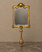 Isabelino-Style Gilt-Bronze Hand Mirror — styled front view